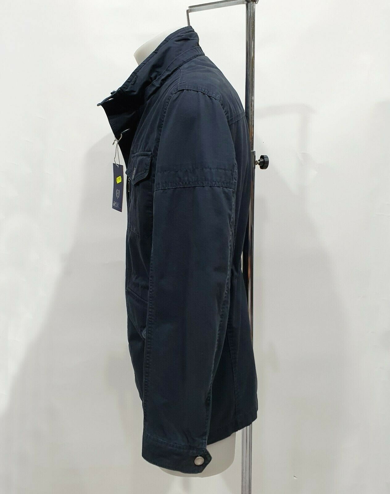 Giubbino Uomo Brera, Stile Sahariana, Colore Blu, 100% Cotone, 1/2 Stagione - Foto 3 di 9