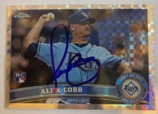 Alex Cobb Signed 2011 Topps Chrome X-Fractor #207 RC Rookie Card Autographed