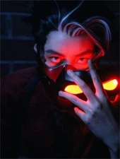 Red Hood Jason Todd Helmet LED Eyes Half Face Mask 3D Printed Cosplay Props Gift