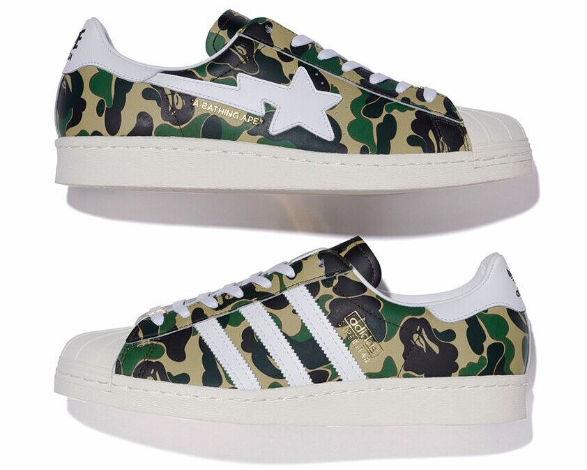 Bape x Adidas Superstar 80s Bape ABC Camo Green GZ8981 Size 7.5-11 NWT