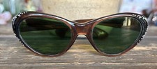Vintage 1950's Roman Holiday Cat-Eye Rhinestone Tortoise Sunglasses