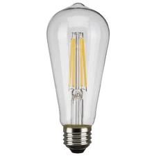 LED Clear Filament Edison 120V 6.5W =60W ST19 Medium E26 Base 4000K Cool White
