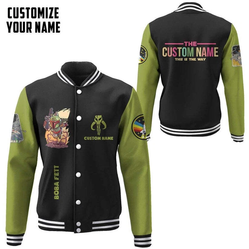Star Wars Boba Fett Custom Name Baseball Jacket