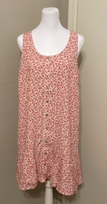 Maternity Dress Sleeveless Floral 19  P2P 37  Length Ruffle Hem Small Orig $34
