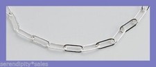 Paperclip .925 Sterling SILVER CHAIN by the foot 2mm x 5mm Flat Drawn CABLE  