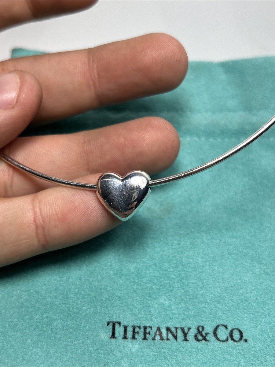 アクセサリー Tiffany Puff Heart Necklace Tiffany & Co. 925 Silver Puff Heart Cutout Pendant 16