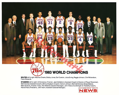 スポーツ選手 NBA NBA 1983 World Champion Philadelphia 76ers Color Team Picture 8 X