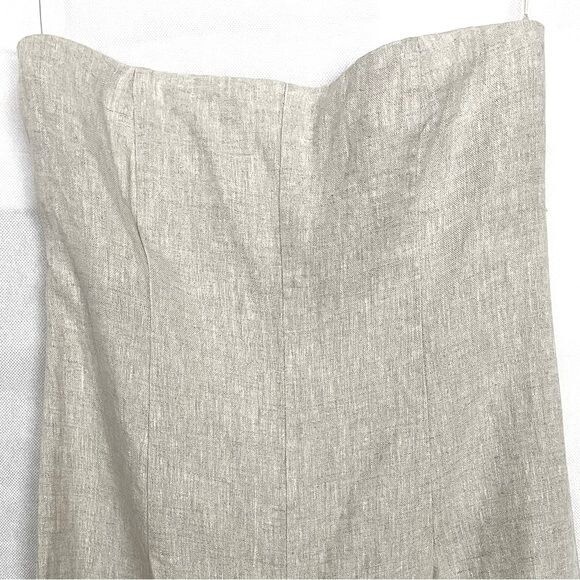 Reformation Jude Linen Wideleg Jumpsuit Oatmeal Size… Gem