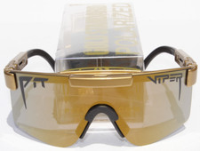 PIT VIPER The Gold Standard POLARIZED Sunglasses Gold Mirror Single Wide NEW