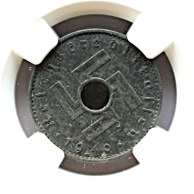 GERMANY NGC 62 Reichskreditkassen 3rd Reich 10 RCF CENTER HOLE