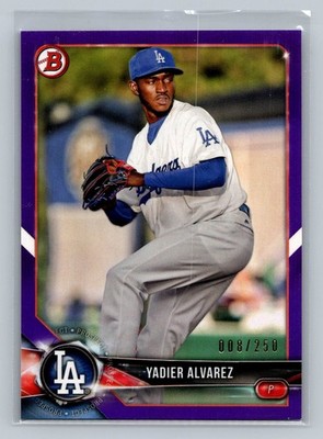 2018 Bowman #BP22 Yadier Alvarez Prospects Purple #/250