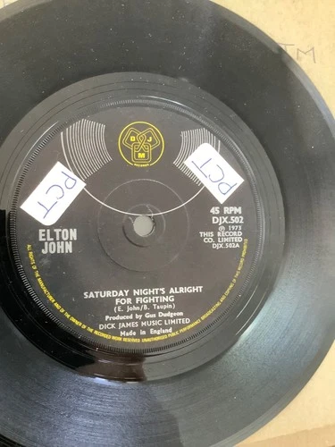 Elton John.  Saturday nights alright for fighting. .    7” single.1973. DJM