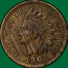1901 Indian Head Cent Almost Uncirculated AU Coin #39403
