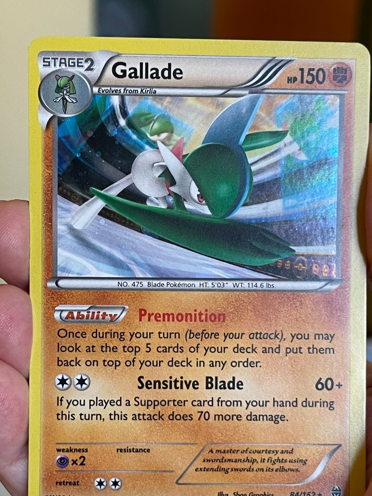 POKEMON GALLADE 84/162 RARE COSMOS HOLOFOIL  BREAKTHROUGH MP CARD