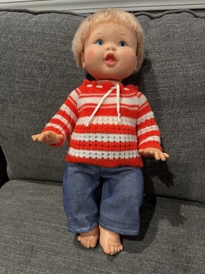 Vtg 1970s Ideal Baby Doll 18  Hollis NY Hong Kong Original Clothes