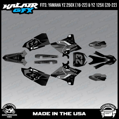 Graphics Kit for Yamaha YZ250X (2016-2022) and YZ125X (2020-22) Evader-Smoke