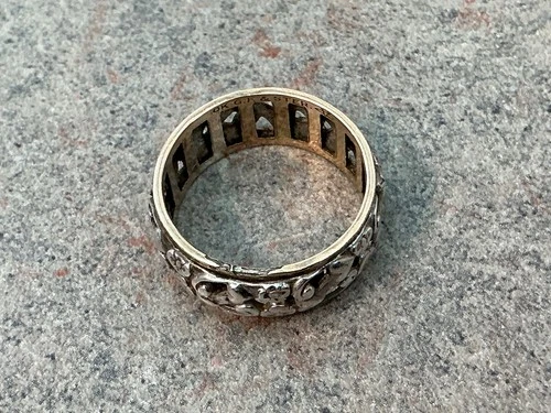 Vintage VARGAS Stamped 10K  Gold GF on Sterling Filigree Ring Size 6.5
