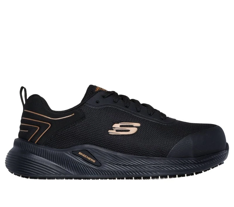 Skechers Womens Carbix Nia Comp Safety Toe, Black/Gold