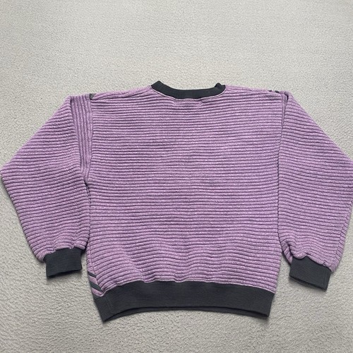 Vintage Riccardo Sweatshirt Boys Medium Purple Black Ribbed Pullover Preppy 90s - Picture 5 of 8