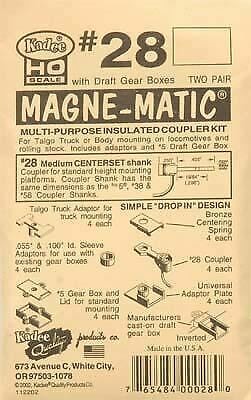 Kadee 28 HO Scale #28 Plastic-Shank Coupler - Kit - Magne-Matic(R) Medium 19/64''