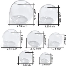 Set of 4, 3", 2.5", 2", 1.7", 1.3", 0.9" Clear Silicone Sphere Molds, Large 3...