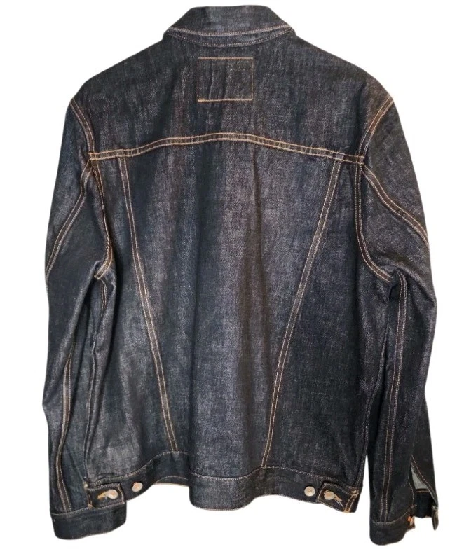 JACK SPADE STENSON RAW RIGID INDIGO BLUE SELVEDGE DENIM JACKET MADE IN USA $450+ - Image 4 of 4