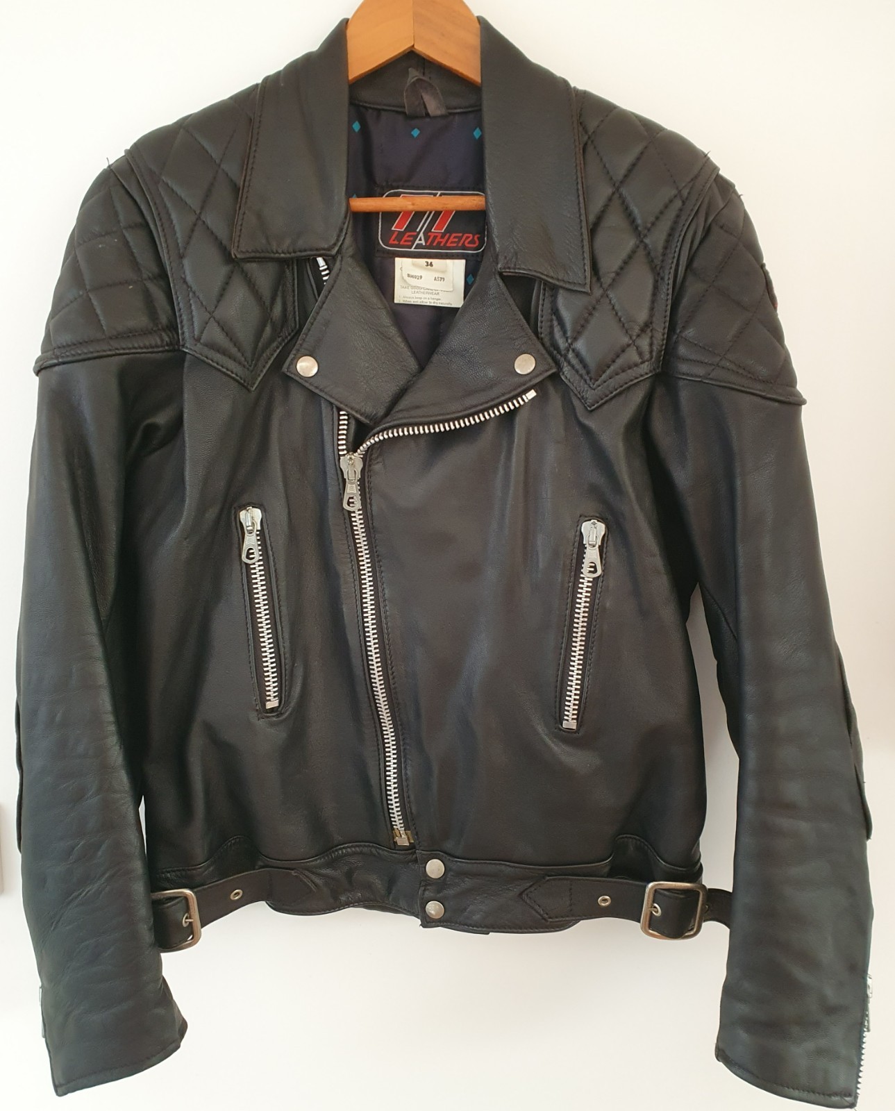Vintage Leather Classic Biker Jacket Size 36 Excellent (TT Leathers)