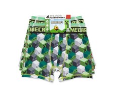 Minecraft Boy's All Over Print Boxer Briefs Underwear, 4-Pack, Sizes XS  XL