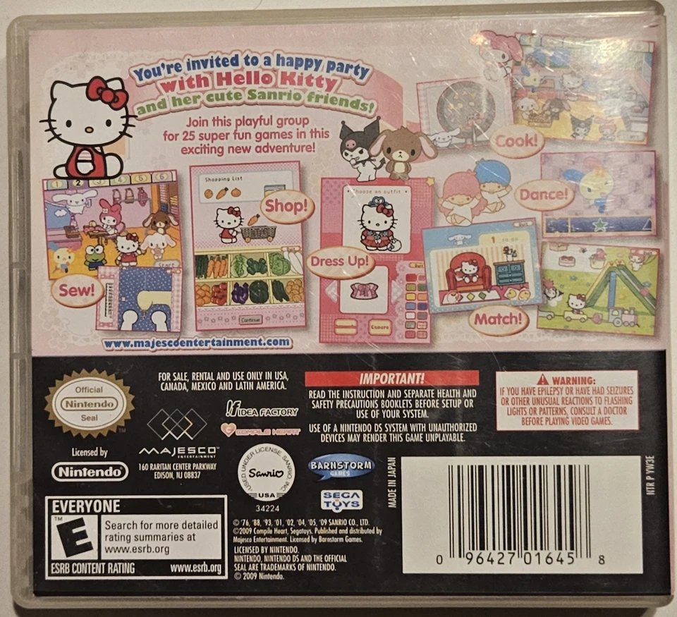 Hello Kitty Party Nintendo Ds Game Complete w/ Manual Case Free Fast Despatch Au - Image 2 of 4