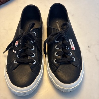 Superga Women's Size 37, Black Leather, Sneakers, great condition 