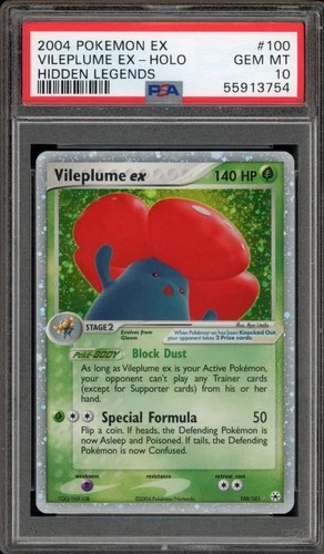 Pokemon Vileplume ex EX Hidden Legends Holo Ultra Rare #100 PSA 10 Gem Mint