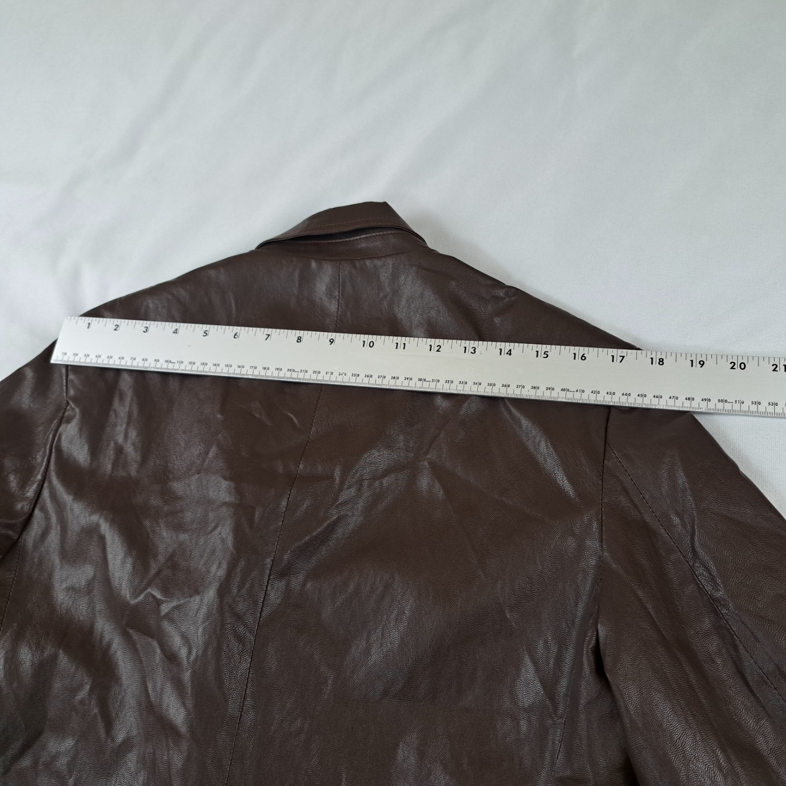 FACADE PATTERN Overfit Leather Jacket Brown  Poly… - image 13