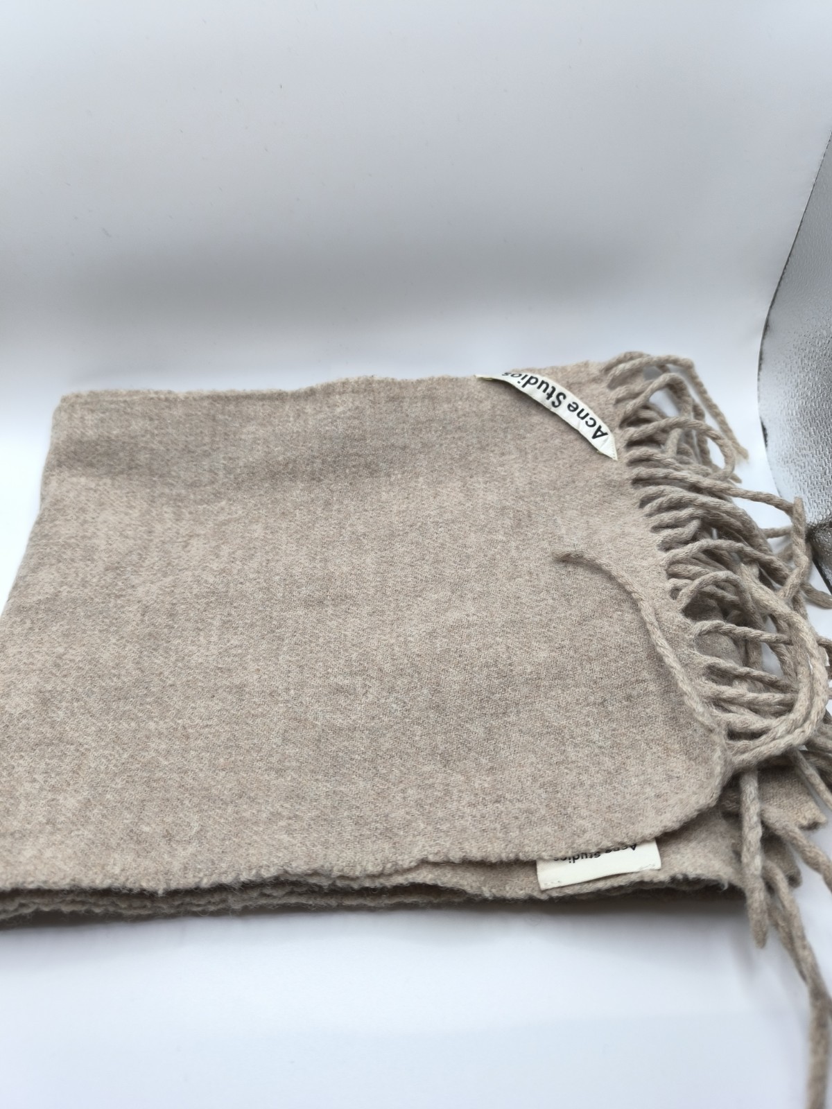 Acne Studios Long Preloved Scarf Lovely Oatmeal Colour image 9