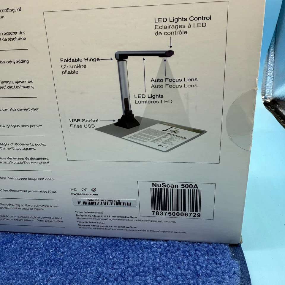 Adesso NuScan 500A - 5-Megapixel Auto-Focus Visual Presenter - Image 2 of 3