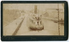 Antique Photo Washburn Ship Boat WJ Bell Photographer Sault Ste Marie MI