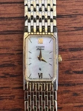 Vintage Citizen Elegance Gold Tone Mother Of Pearl Women's Watch 5421-S26232