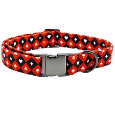 Dog Collars - Adjustable Metal Collars for Small to Large Dogs Red and Black