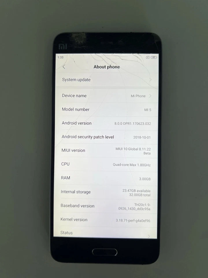 XIAOMI MI5 32GB ANDROID DISPLAY ROTTO FUNZIONANTE SCATOLA E CARICATORE ORIGINALI - Immagine 4 di 4