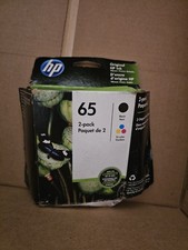 Genuine HP 65 T0A36AN Black Tri-color Original Ink Cartridges 2-Pack Exp 2020
