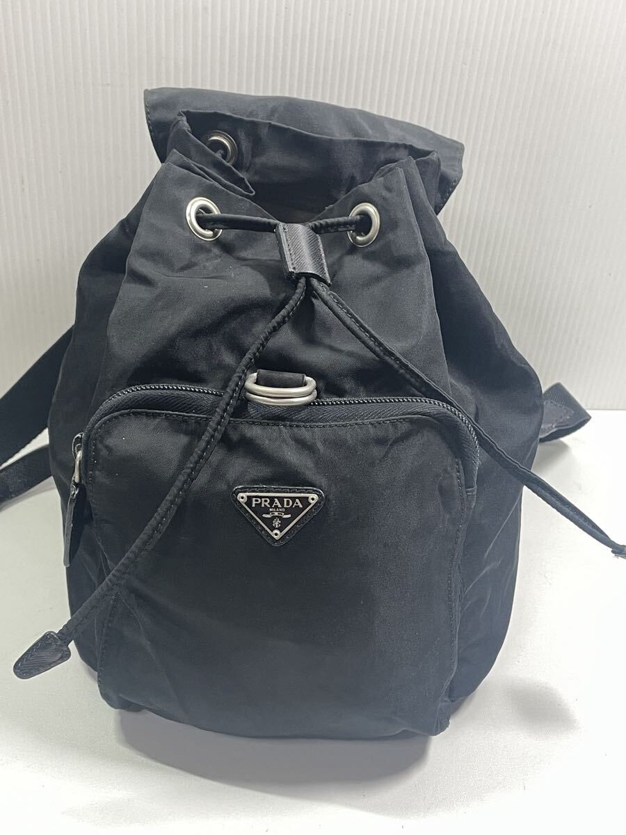 Prada Mini Backpack Black Nylon Triangle Plate Vintage Authentic thumbnail 3