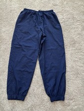 Vtg 90s Nike Lined Windbreaker Sweatpants Mens L Navy Ankle Zips Drawstrings