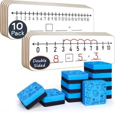 10 Pack Dry Erase Number Line White Boards 4x12 Inch Lapboard Double Sided Wh...