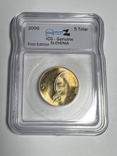 Slovenia 2000 5 Tolar ICG Genuine First Edition (RIPZ Label)
