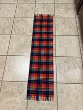 Vintage 1980-1990 W/ Original Tags Pendleton Virgin Wool Scarf. Red/blue/Yellow