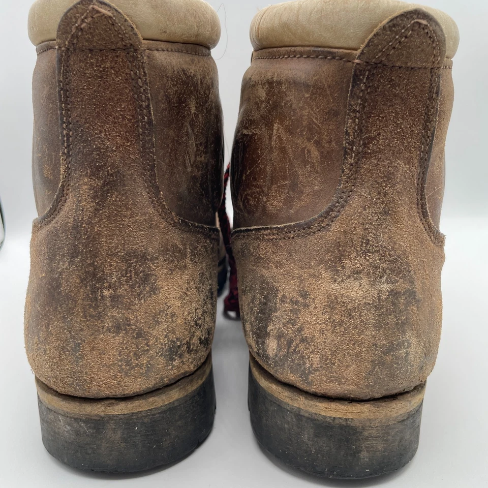 VTG Vasque Boots Men Brown 11 Mountaineering Leather Split Cowhide Italy Vibram - Image 3 of 4