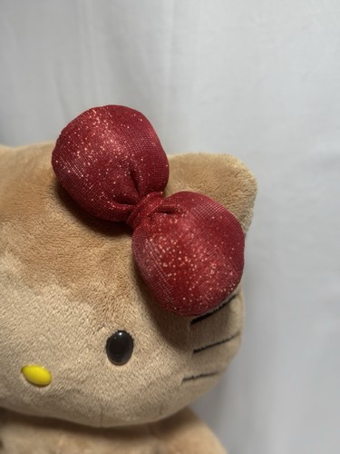 Build a Bear hellbraune Hello Kitty Lebkuchen Weihnachten 2012 individuelle glitzernde rote Schleife - Bild 3 von 12