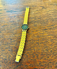 Accurist Quartz Q2030 Ladies Gold Bracelet Watch Black Dial Roman Numerals
