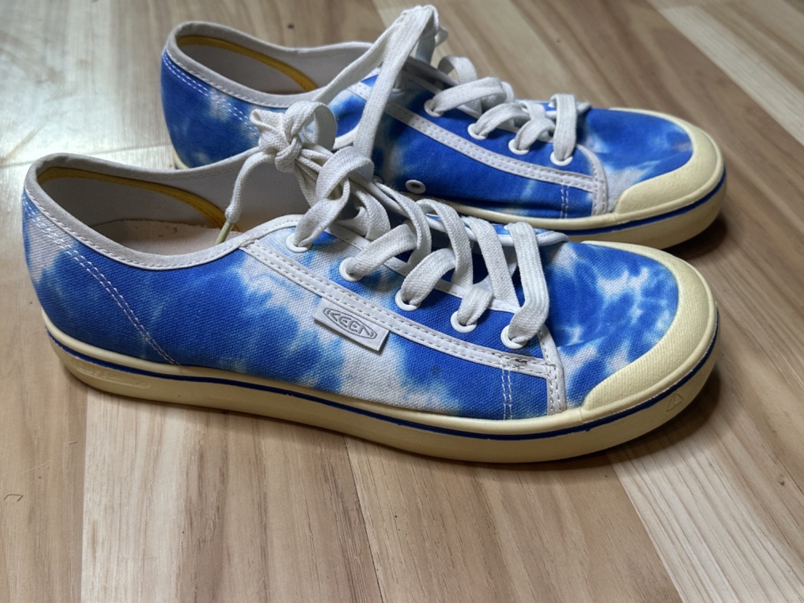 Sneakers KEEN Elsa Lite donna taglia 9 blu bianco migliore cotone tela SPEDIZIONE GRATUITA