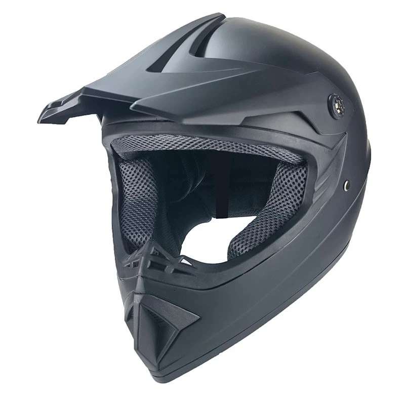 Crosshelm Helm Kinderhelm Motorradhelm Motocross Jethelm schwarz uni ECE DOT ATV - Bild 2 von 4