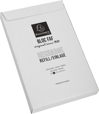Exacompta FAF Blank Refill No 4 - 5 1/2 x 8 1/4 - 12514E